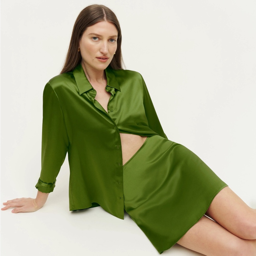 NWT🏷️ Benson Silk Skirt in Palm